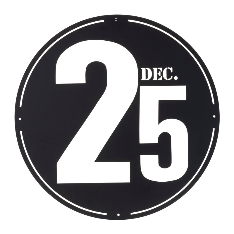 Melrose Cut Metal December 25th Plaque 24"D