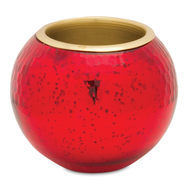 Melrose Round Mercury Glass Votive Holder with Metal Insert (Set of 2)