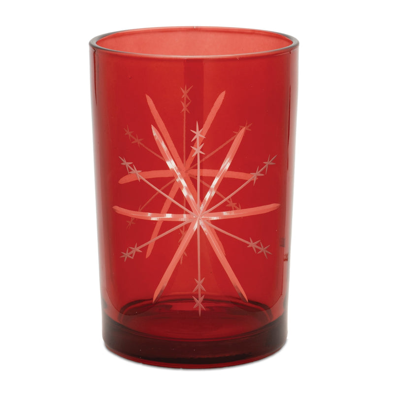 Melrose Glass Snowflake Votive Holder (Set of 2)