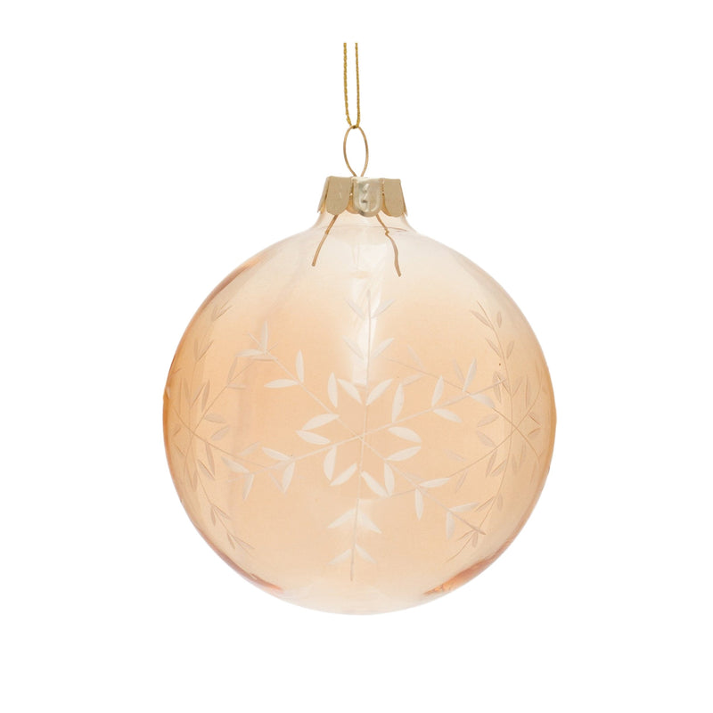 Melrose Snowflake Etched Glass Ornament (Set of 12)