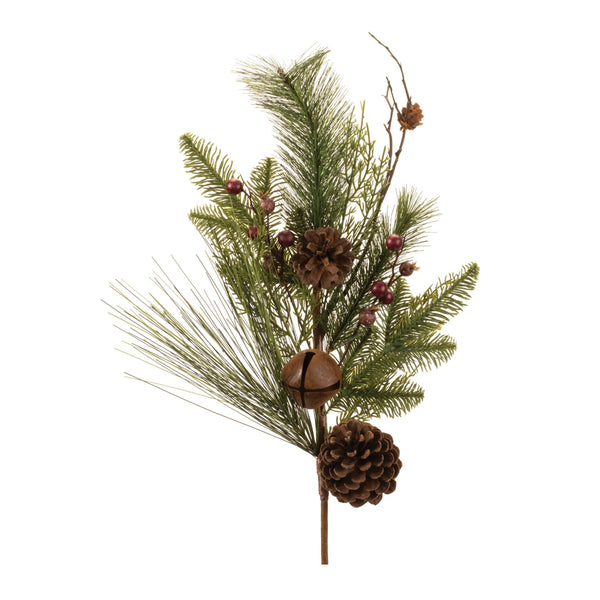 Melrose Pine and Sleigh Bell Spray (Set of 2)