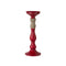 Melrose Red Candle Holder with Wood Accent (Set of 3)