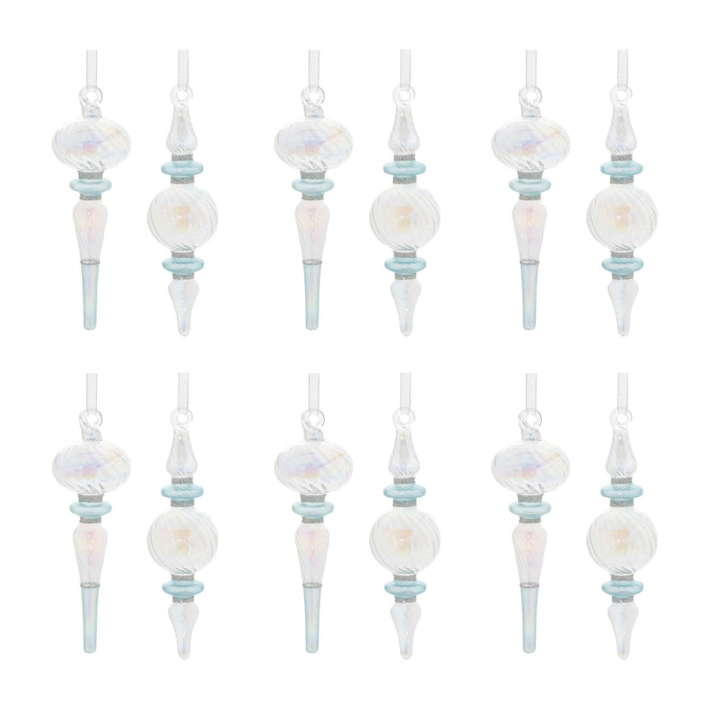 Melrose Iridescent Finial Drop Ornament (Set of 12)