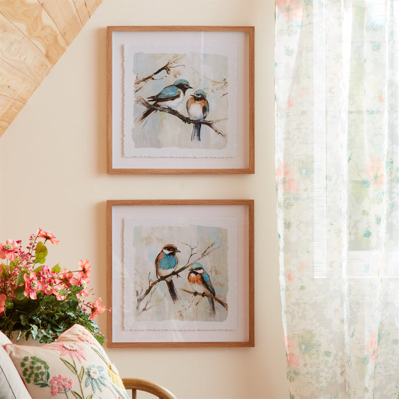 Melrose Framed Bird Couple Wall Print, Plastic
