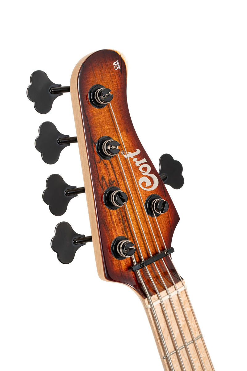 Cort GBFUSION5ABB GB Series Fusion 5 String Bass Guitar - Antique Brown Burst