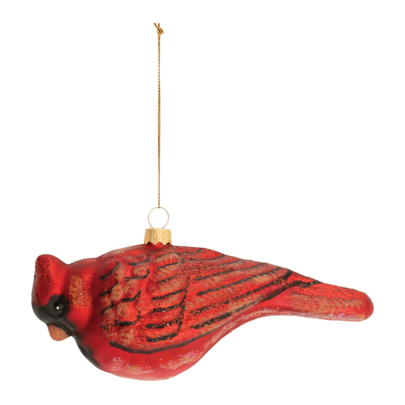 Melrose Glittered Glass Cardinal Bird Ornament (Set of 6)