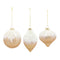 Beaded Gold Glass Ornament with Snowy Accent (Set of 6)