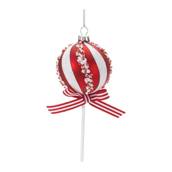Melrose Glass Peppermint Lollipop Ornament (Set of 12)