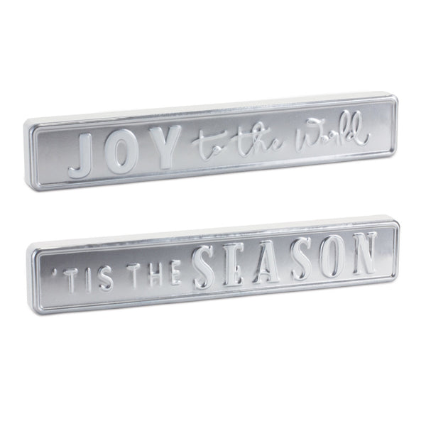 Melrose Metal Holiday Sentiment Sign (Set of 2)