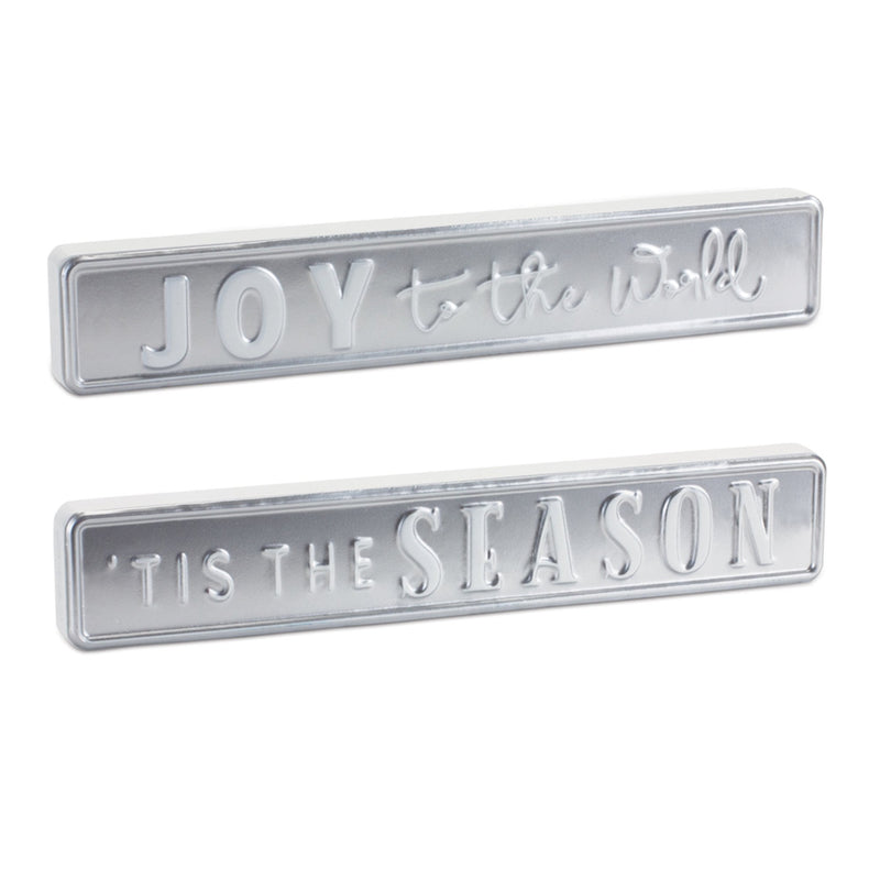 Melrose Metal Holiday Sentiment Sign (Set of 2)
