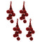Melrose Burgandy Pom Pom Cluster Drop Ornament (Set of 4)