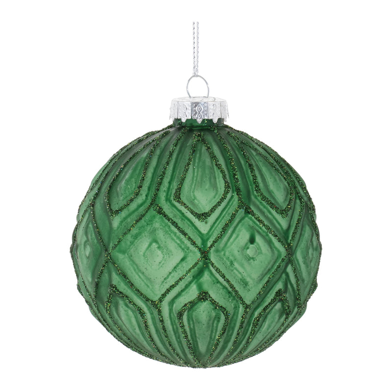 Melrose Glitter Frosted Glass Ball Ornament (Set of 12)