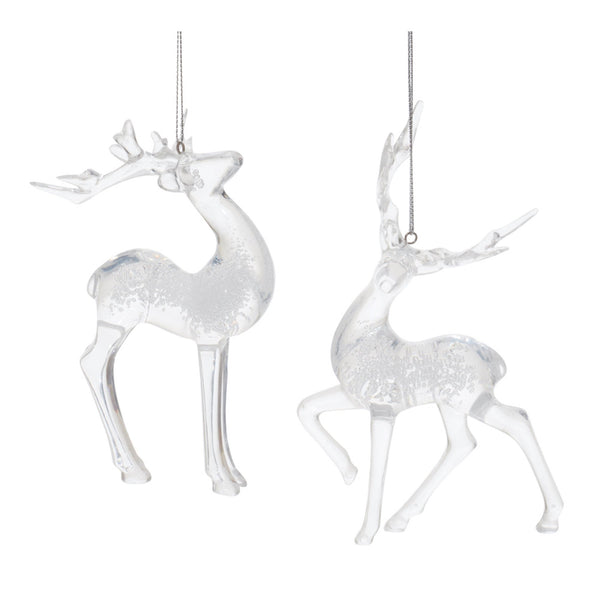 Melrose Clear Bubbled Deer Ornament (Set of 6)