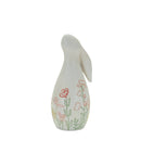Melrose Modern Bunny Rabbit Figurine with Etched Floral Design (Set of 2) Multic