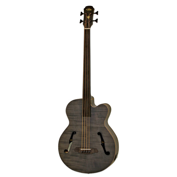 Aria FEB-F2M/FL Medium Scale Fretless Acoustic-Electric Bass – Stained Black