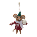 Wool Mouse with Sweater Ornament (Set of 12)