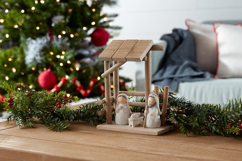 Melrose Wooden Creche Nativity Scene 9"H