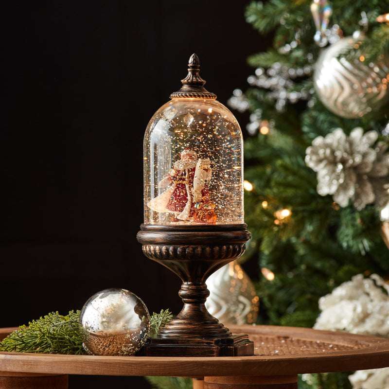 Melrose LED Snow Globe with Santa and Toy Bag 12.5"H