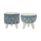 Melrose Geometric Leaf Planter with Legs Set of 2 Planter
