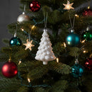 Melrose Snowy Glass Tree Ornaments – Set of 6