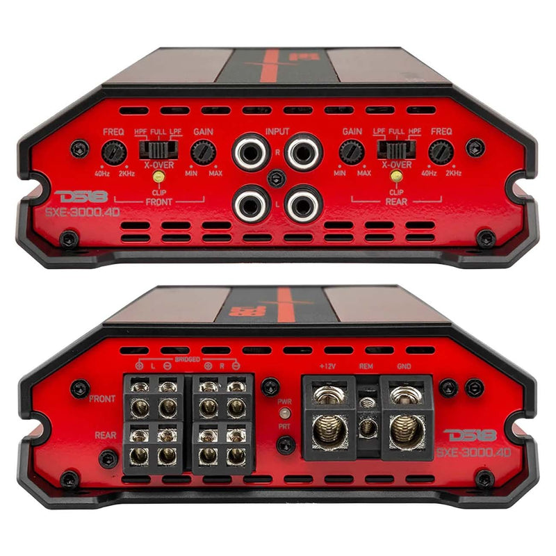 DS18 SXE-3000.4D/RD 4-Channel 1280W RMS Amplifier - Red