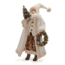 Melrose Beige Santa with Wreath and Tree 21.5"