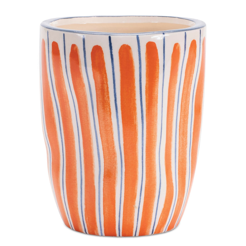 Melrose Wavy Stripe Planter Set of 6 Planter, Wavy Patterned, Dolomite