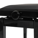 Stagg Hydraulic Piano Bench Black High Gloss w/ Velvet Top - New Open Box