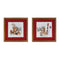Melrose Framed Dog Sled and Ski Print Under Glass (Set of 2)