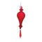 Melrose Red Ribbed Glass Drop Ornament with Jewel (Set of 3)