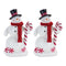 Melrose Peppermint Snowman with Candy Cane Figurine (Set of 2)
