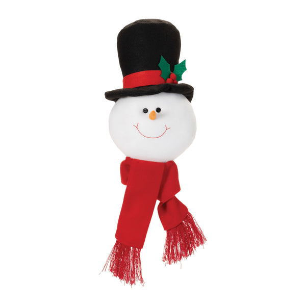 Melrose Plush Snowman Head Ornament (Set of 2)
