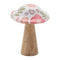 Melrose Wood Floral Patterned Mushroom (Set of 2)