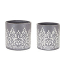 Melrose Ornate Metal Planter Set of 2 Planter