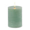 Melrose FIA Wick Green Pillar Candle (Set of 2)