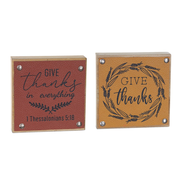 Melrose Give Thanks Harvest Sign (Set of 6)