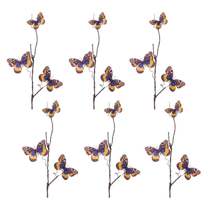Melrose Butterfly Twig Spray (Set of 6)