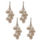 Melrose Beige Pom Pom Cluster Drop Ornament (Set of 4)