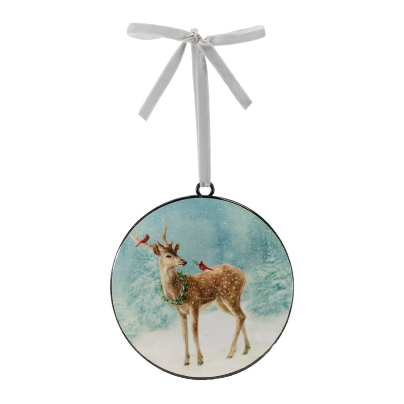 Melrose Deer Disc Ornament (Set of 12)
