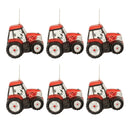 Melrose Glittered Glass Tractor Ornament (Set of 6)