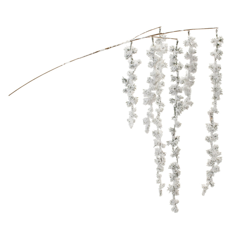 Melrose Snowy Hanging Pine Cluster Branch (Set of 2)