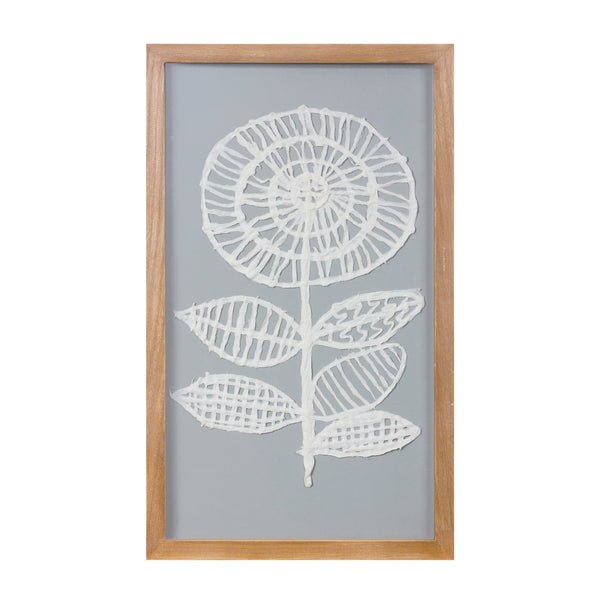 Melrose Framed Paper Mache Flower Wall Art, Modern, Wood
