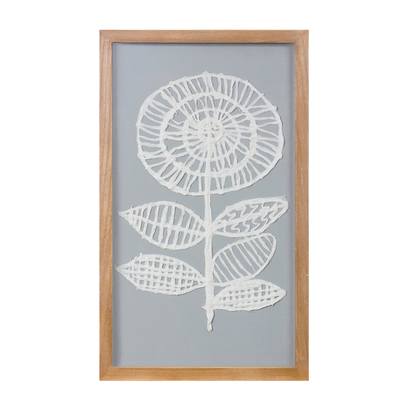 Melrose Framed Paper Mache Flower Wall Art, Modern, Wood