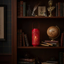 Melrose Punched Metal Candle Lantern 15.5"H Industrial Red