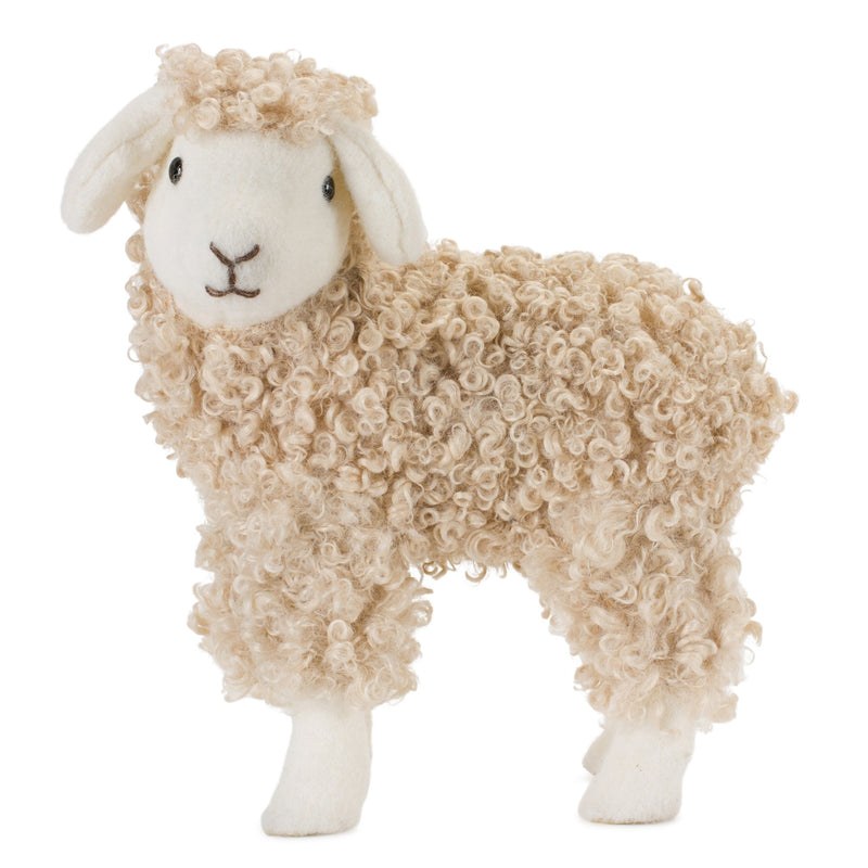 Melrose Standing Plush Sheep Decor with Curly Hair (Set of 2)