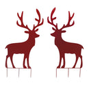Melrose Metal Deer Cut-Out Yard Stakes – Set of 2