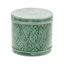 Melrose Sage Green Metal Container with Lid (Set of 2)