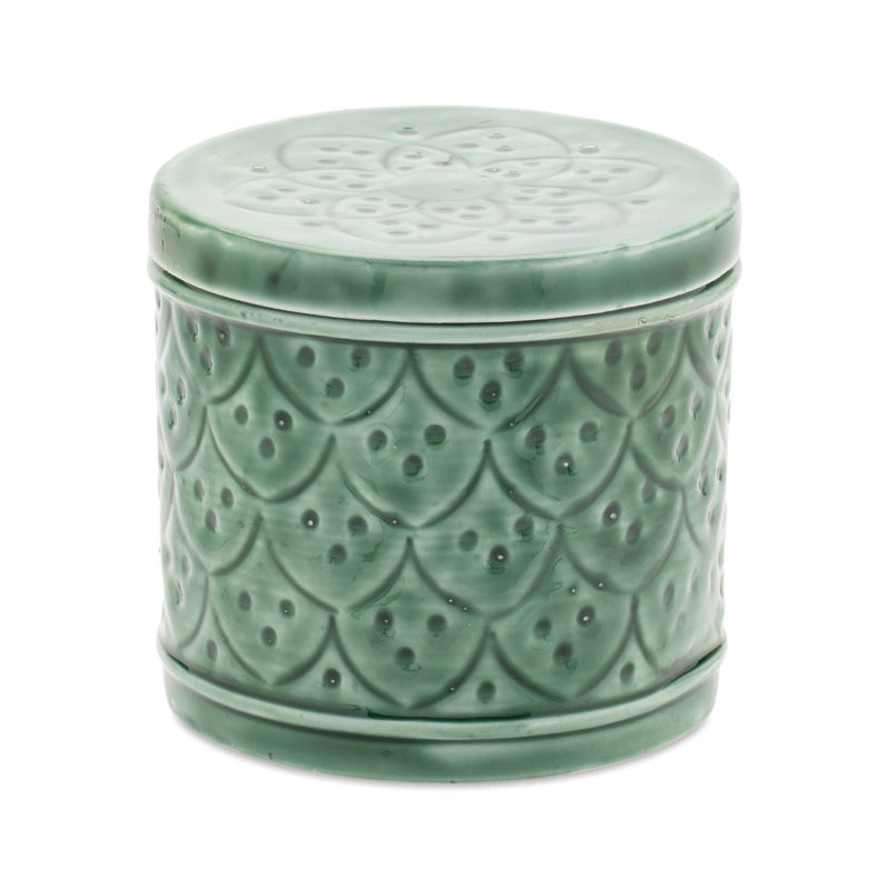 Melrose Sage Green Metal Container with Lid (Set of 2)