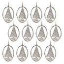 Melrose Etched Metal Pine Tree Ornament (Set of 12)