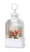 Melrose LED Snow Globe Lantern with Cardinal Forest Scene 10.5"H